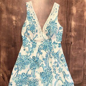 Lilly Pulitzer Blue Patterned Dress Size 2